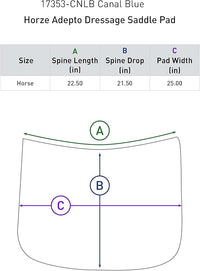 HORZE Adepto Quilted Quick-Dry Dressage Saddle Pad for Horses with Two-Tone Trim
