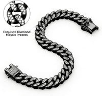 Gold Dog Chain Diamond Gold Chain Dog Collar Walking Metal - Black / 18inch - image 3