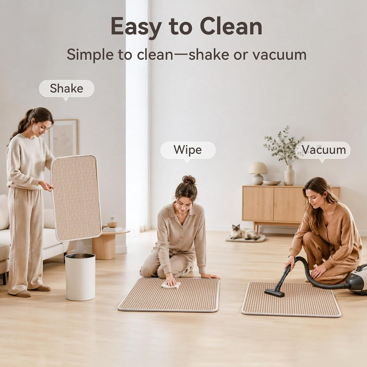 Cat Scratcher Mat, 23.6"x15.7" Natural Sisal Cat Scratch Pad – Essentials for Cats - Beige / 1 Pack-23.6"x15.7" - image 2