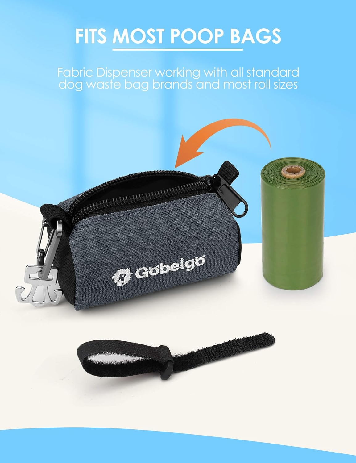Gobeigo Dog Poop Bag Holder with Used Bag Carrier – Essentials for Dogs - Gray - image 4