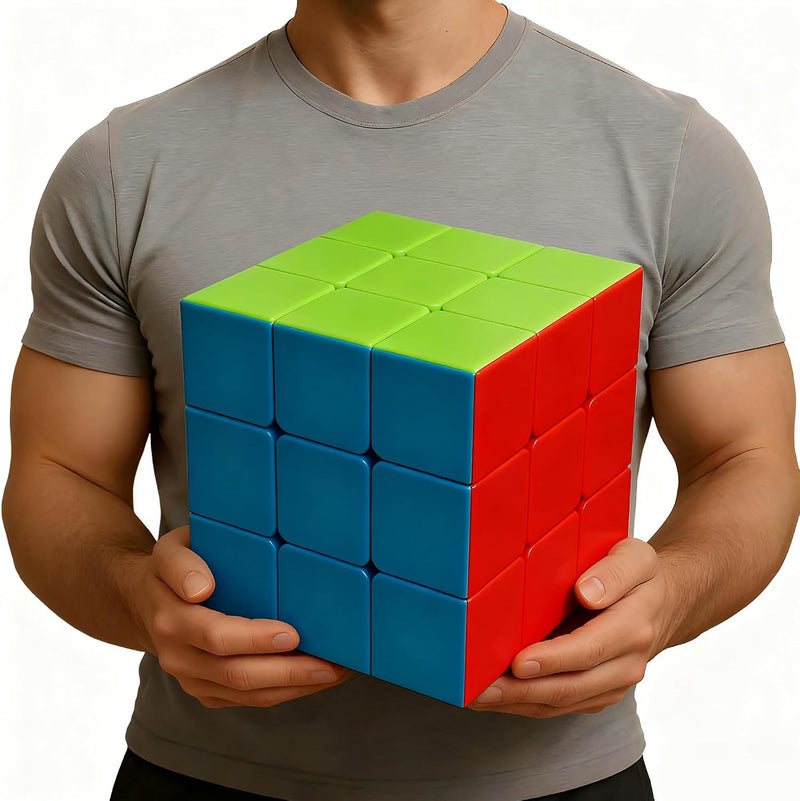 Giant Magic Cube 3x3, 18CM Extra Large Stickerless Puzzle Cube for All Ages – Fun for Kids & Family