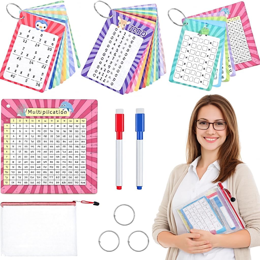 13 Pcs Multiplication Flashcards 0-12 - Multiplication Practice Set
