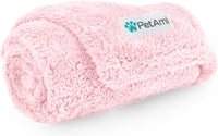 PetAmi Fluffy Sherpa Waterproof Dog Blanket for Small Pet Cat - Pink / Small (24x32)