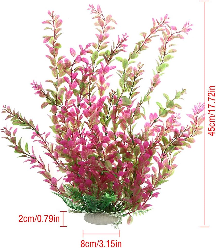 18 Inch Artificial Aquarium Plants – Essentials for Fish - Red - image 3