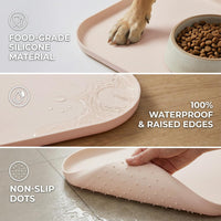 Non-Slip Silicone Dog Food Mat for Food and Water - 45 x 30 cm / Beige - image 4