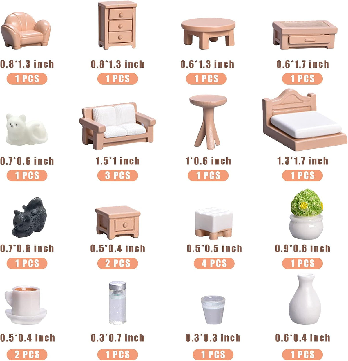 23 PCS Mini Dollhouse Furniture Resin Accessories Set – Fun for Kids & Family - image 4