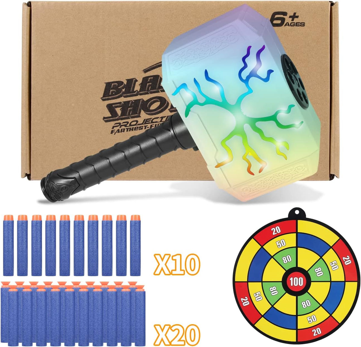 Coophit Thors Dart-Blasting Hammer Toys Gun with Lights -Toys for 5 6 - image 2