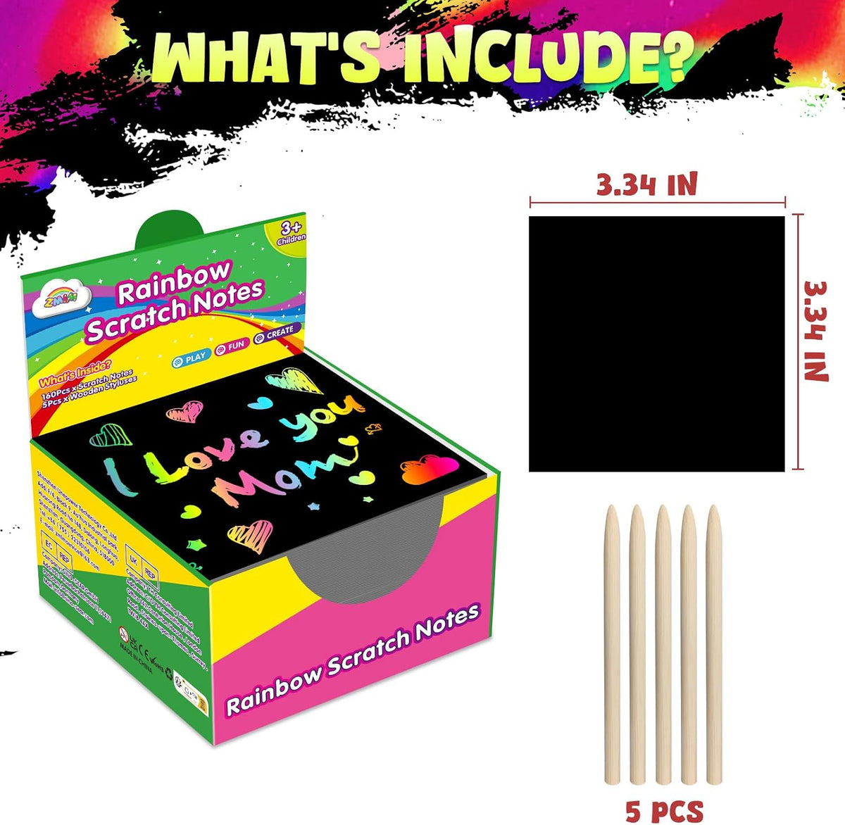 ZMLM 165 Rainbow Scratch Paper Art Mini Notes - Active Scratch Notes - image 2