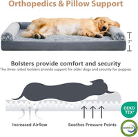 Orthopedic Washable Large Dog Bed for Senior Dog Comfy Sleep – Essentials for Dogs - 36"l x 27"w x 6.5"th / Grey - image 3