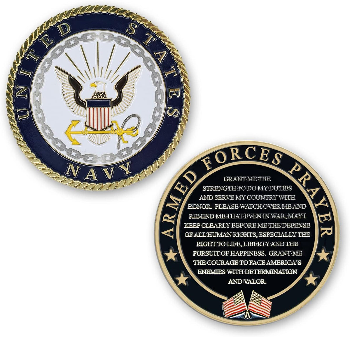 Military Gift Shop Air Force Armed Forces Prayer Coin - Navy