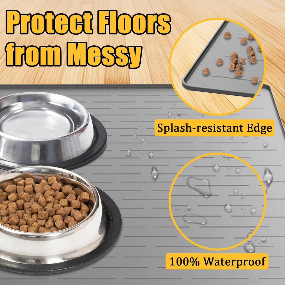 51.2"x25.6" Largest Dog Food Mat - Dark Blue / 31.8"L x 23.8"W - image 2