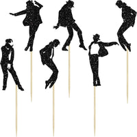 Gyufise 24Pcs Dance King Cupcake Toppers Glitter Jazz Dancers Happy - Black 13 - image 3