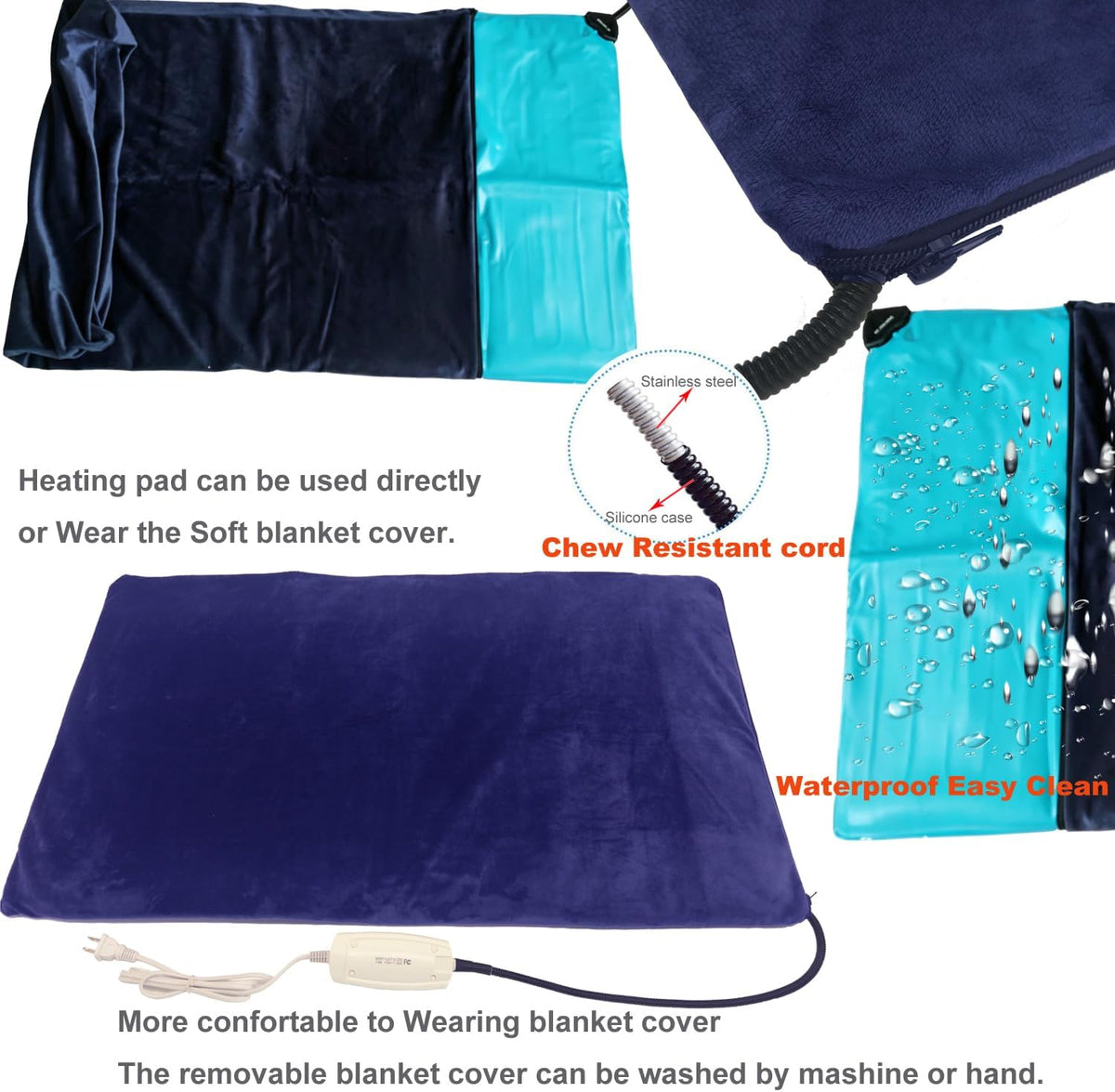 Pet Heating Pad for Large Dogs & Cats - claw / 17.7X17.7 inch - image 3