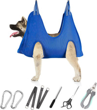 Ateson Pet Grooming Hammock - L for Large Dogs 50LB / Blue