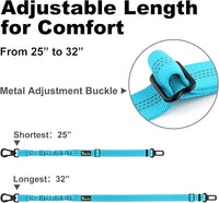 Plutus Pet Dog Seat Belt for Car, Adjustable Dog Car Harness with Carabiner Clip, Reflective Safety Dog Seatbelt Leash with Elastic Bungee, Cyan