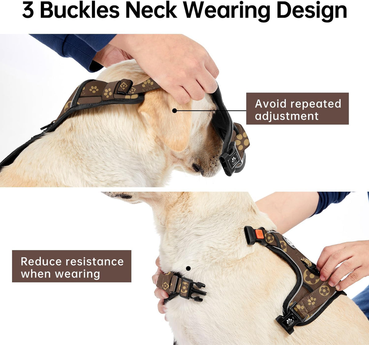 IVY&LANE No Pull Dog Harness for Medium Dogs - Dark Brown / Large - image 3