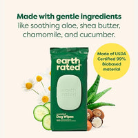 Earth Rated Pet Wipes for Dogs and Cats, Hypoallergenic, Cleaning and Hydrating, for Grooming Paws, Body and Butt, Unscented, 400 Count