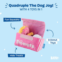 BarkBox Barker's Dozen Donuts 4-in-1 Interactive Plush Dog Toy – Essentials for Dogs - Donuts - image 2