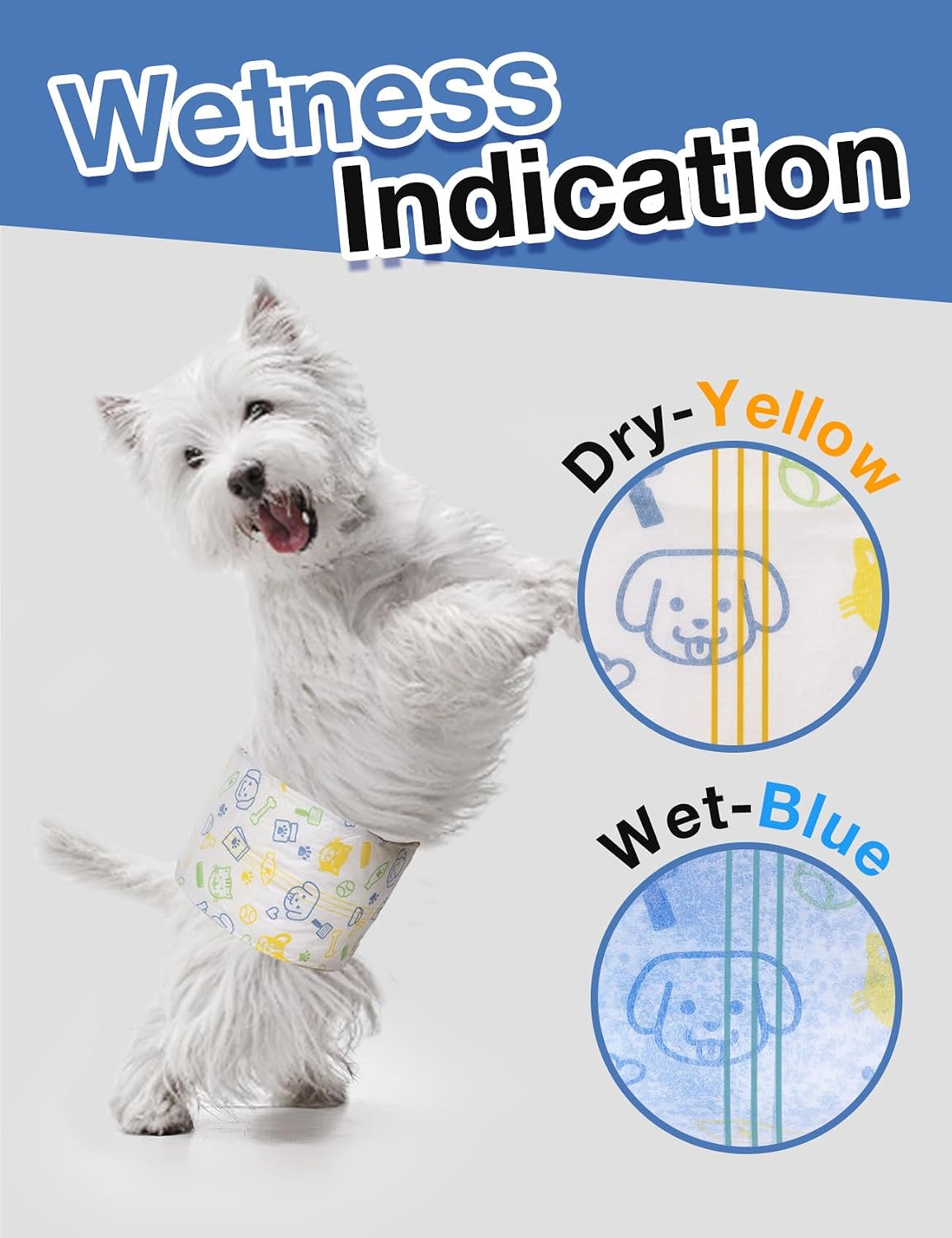 Dono Disposable Male Dog Diapers, Puppy Diapers Wraps - L(25-32in) / 24.0 - image 2
