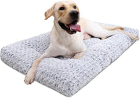 KSIIA Washable Dog Bed Medium Size Dog Crate Bed Plush Pet Mat - Grey / 35.0"L x 23.0"W x 3.5"Th
