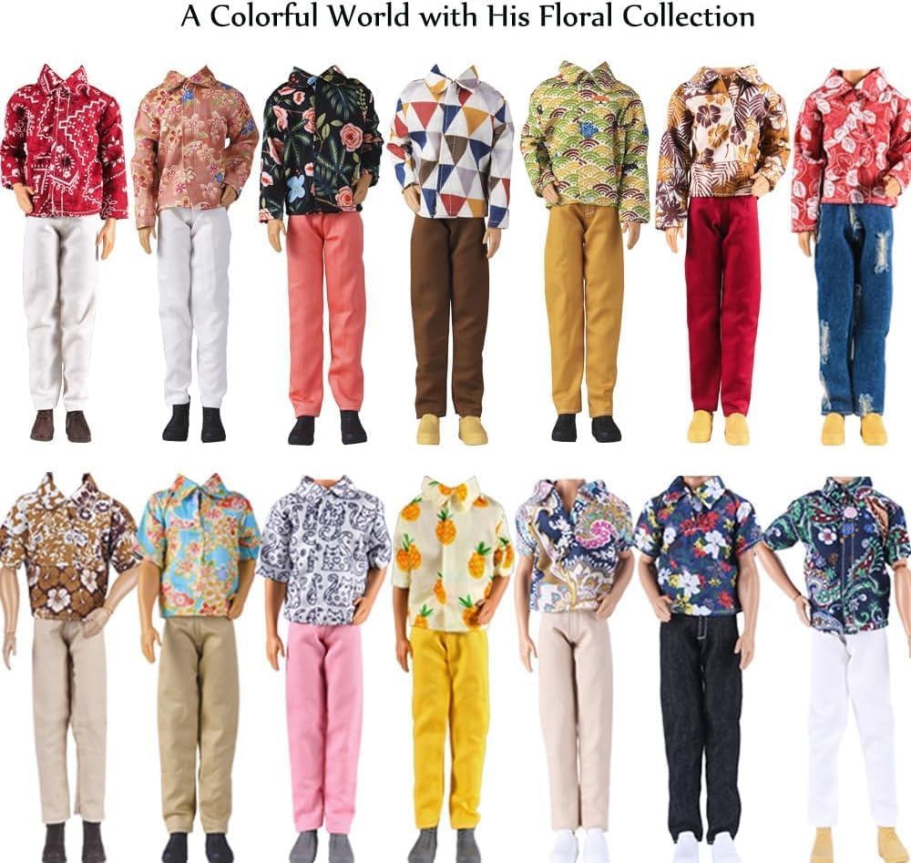 E-TING 10Set =5 Leather Jacket Suit Doll Clothes +5 Shoes for 12″ boy - image 2