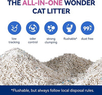 OPET Mixed Tofu Cat Litter - 18lb Strong Clumping Litter, Mixed Tofu and Bentonite, 99.9% Dust Free and Flushable Cat Litter, Natural Sustainable Ingredients Odor Control, Low Tracking（18lb, Fresh）