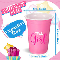 Norme 60 Pcs 16 oz Plastic Gender Reveal Cup Blue Pink Disposable Cup – Fun for Kids & Family - 12 oz / 30 - image 2