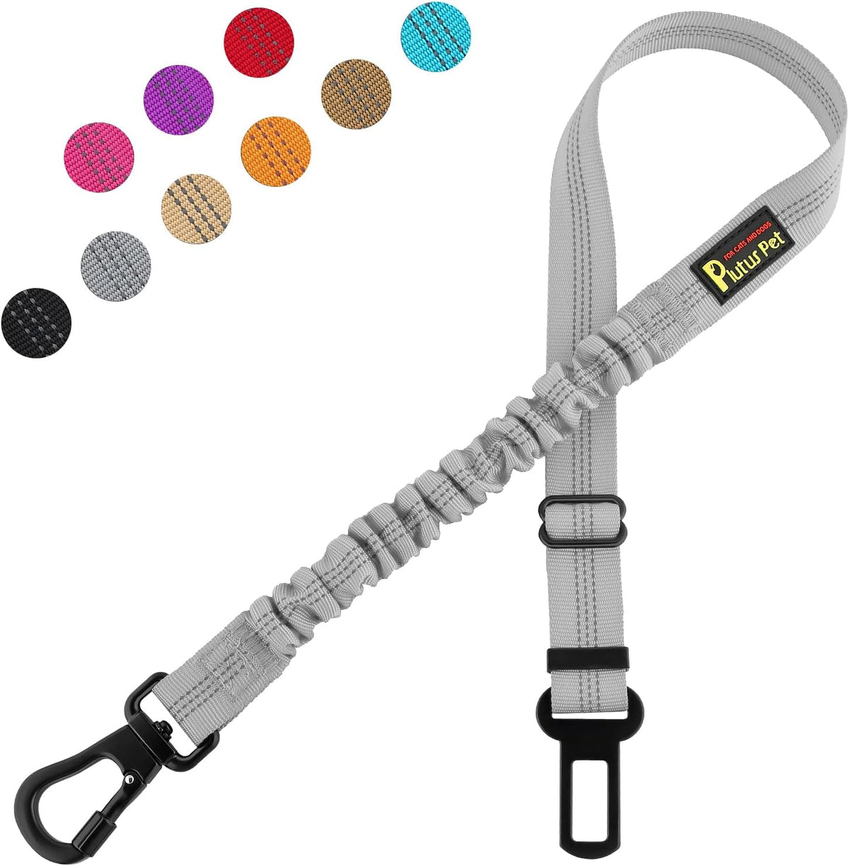 Plutus Pet Dog Seat Belt for Car - Gray