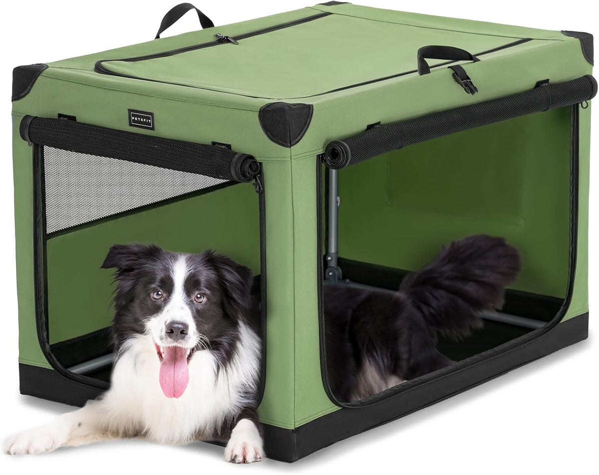 PETSFIT 36" Soft Portable Dog Crate - 36.0"L x 24.0"W x 23.0"H / Green