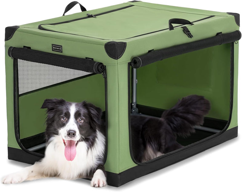 PETSFIT 36" Soft Portable Dog Crate - 36.0"L x 24.0"W x 23.0"H / Green