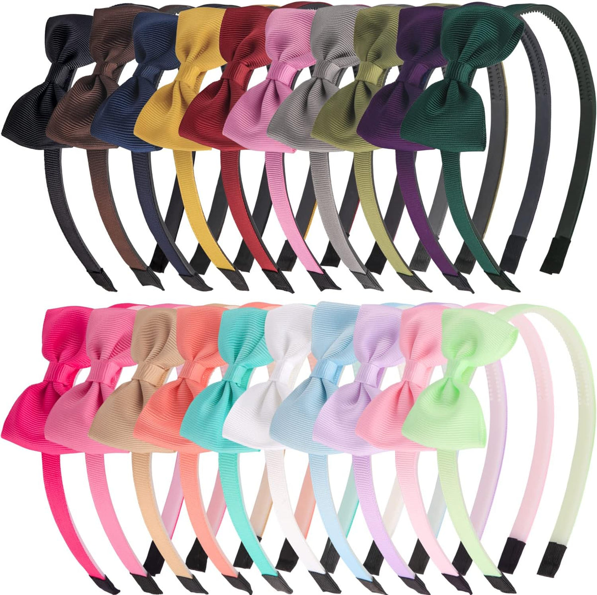 XIMA 20pcs Bows Headbands for Girls Kids Toddlers Children Hair - 1 Count (Pack of 20)