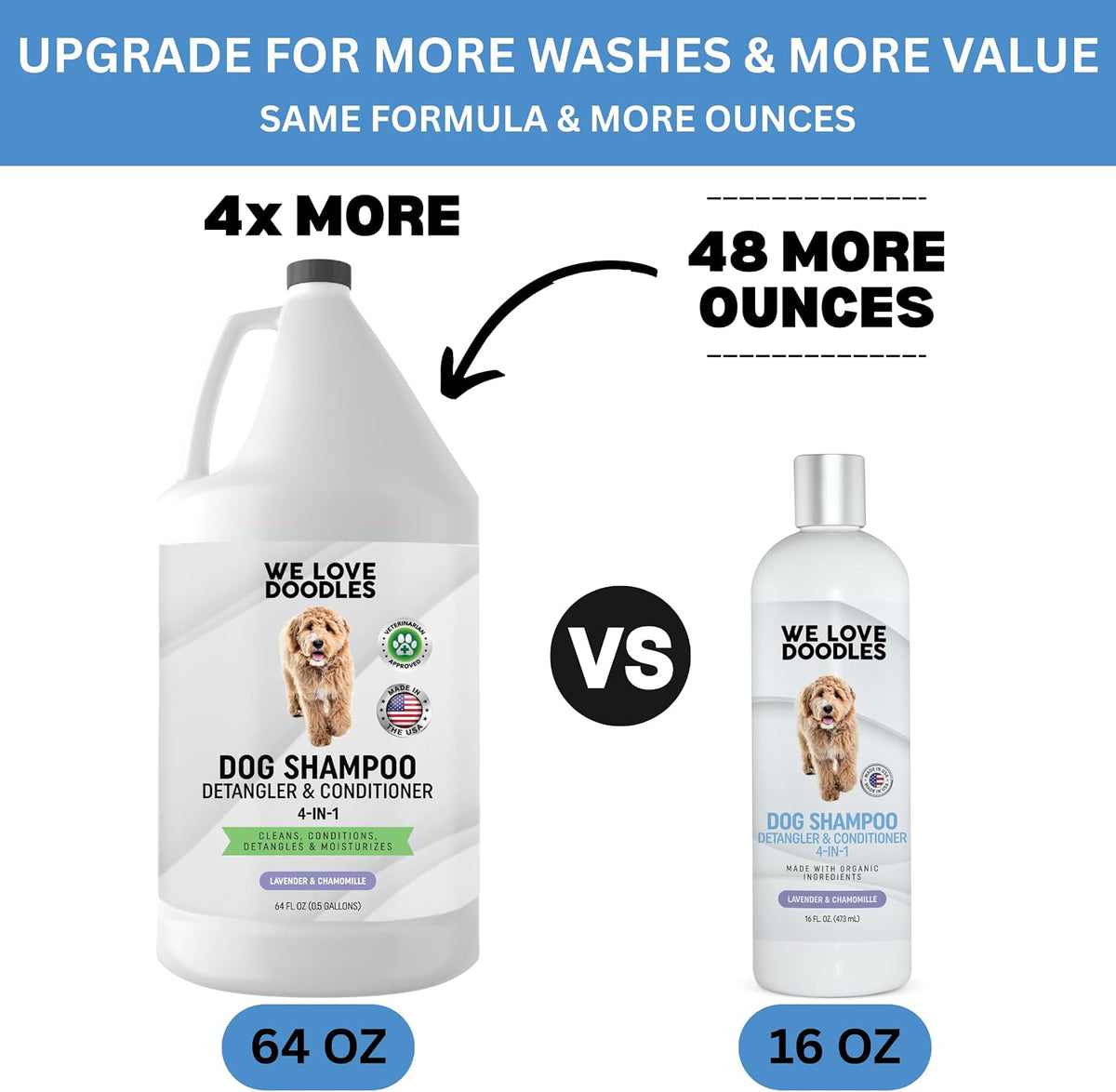 We Love Doodles Dog Shampoo Half Gallon, Cleans & Detangles - Lavender & Chamomile - image 3