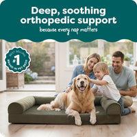 FurHaven Classic Sofa Orthopedic Dog Bed for Large Dogs - Jumbo / Dark Sage - image 2