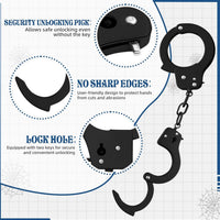AUYYOSK silver metal toy handcuffs for kids with two keys - view 4