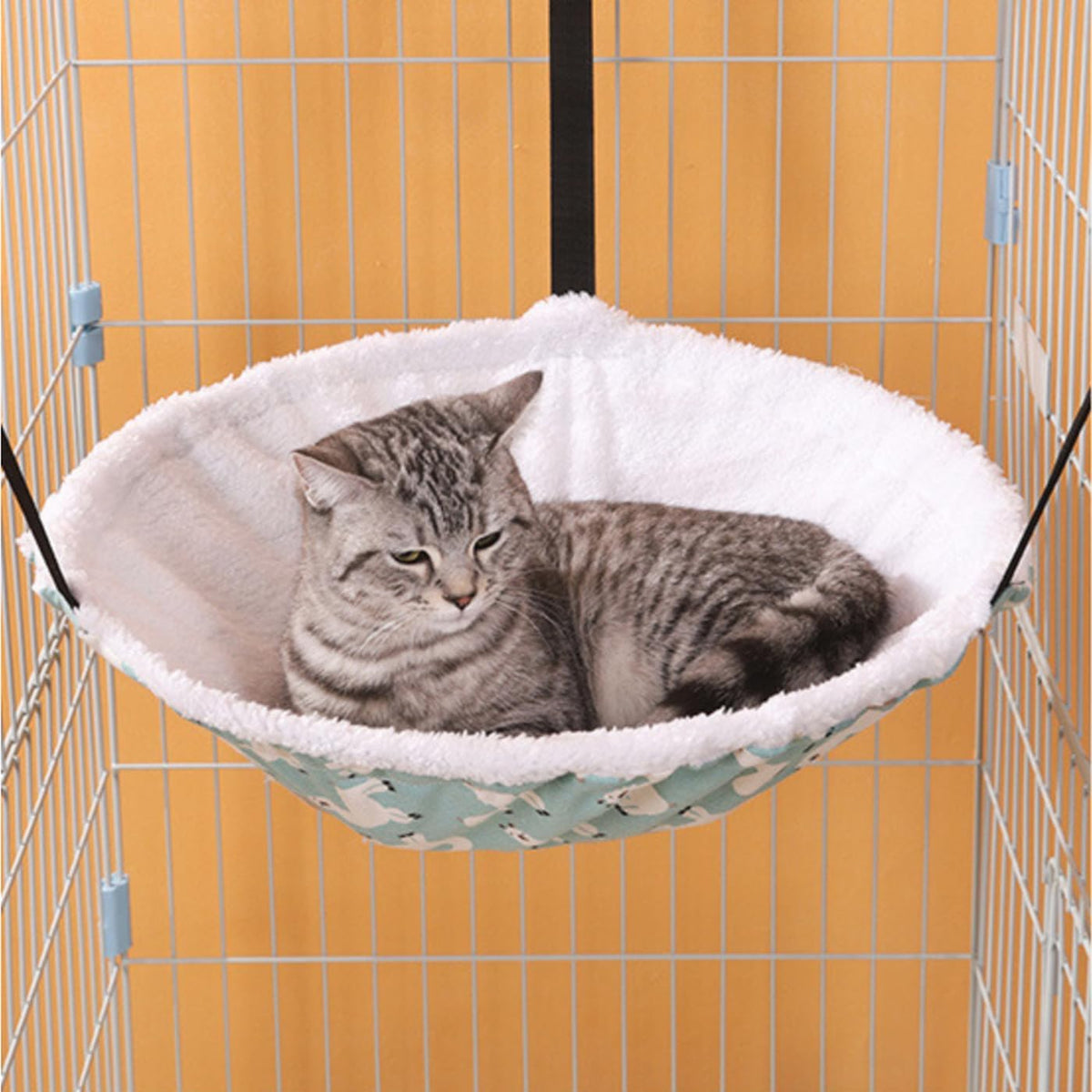 SHENGOCASE 2-Pack Cat Hammock Lounge Cat Hanging Bed for Cage Kennel - Cyan - image 2