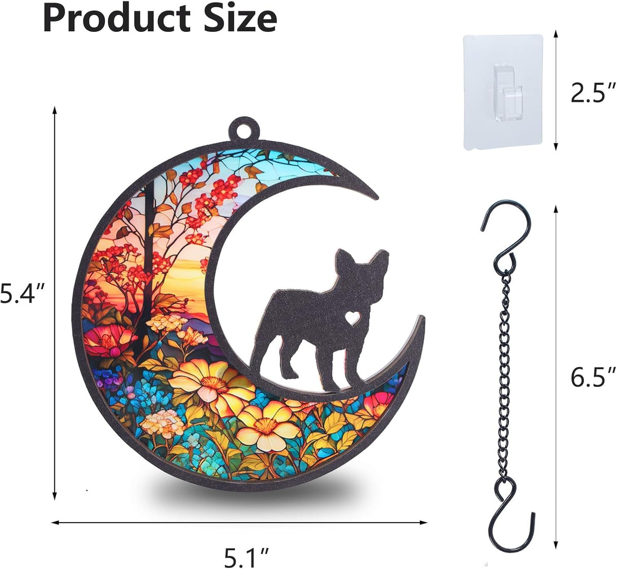 Original CCiaga DIY Dog Angel Memorial Suncatcher with Sympathy Card - 4-french Bulldog - image 2