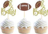 Moitkptt 24 glitter football player cupcake toppers - view 2