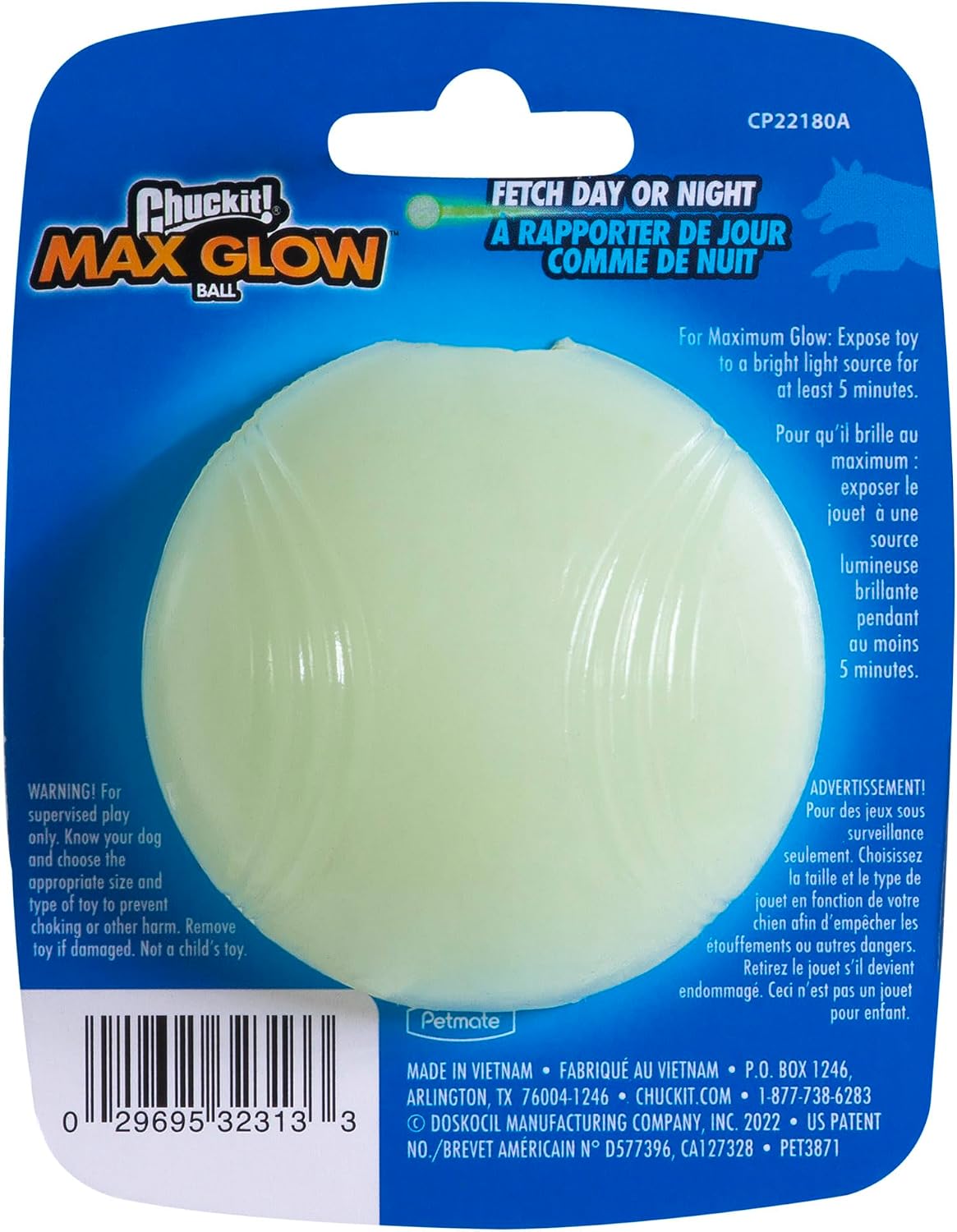 Chuckit! Max Glowin the Dark Bouncy Ball for Dogs, Large 3in - Medium / Pack of 1 - image 2