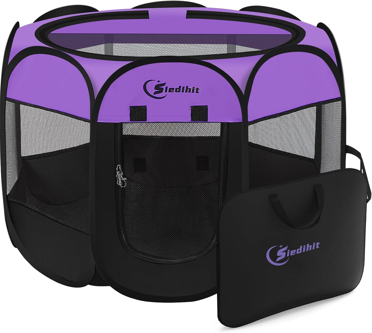 Siedihit Dog Cat Playpen, Puppy Pet Playpen Indoor for Small Dog Crate Tent Cage Outdoor, Portable - Purple / Small