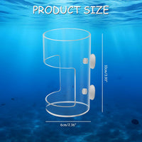 2Pcs Aquarium Fish Feeder Feeding Tray with Suction Cup - 2.Transparent - image 2