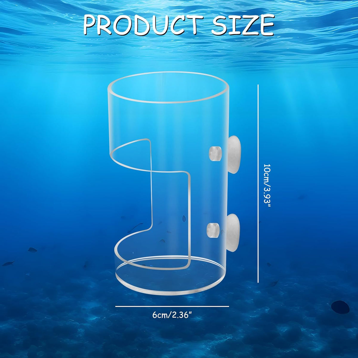 2Pcs Aquarium Fish Feeder Feeding Tray with Suction Cup - 2.Transparent - image 2