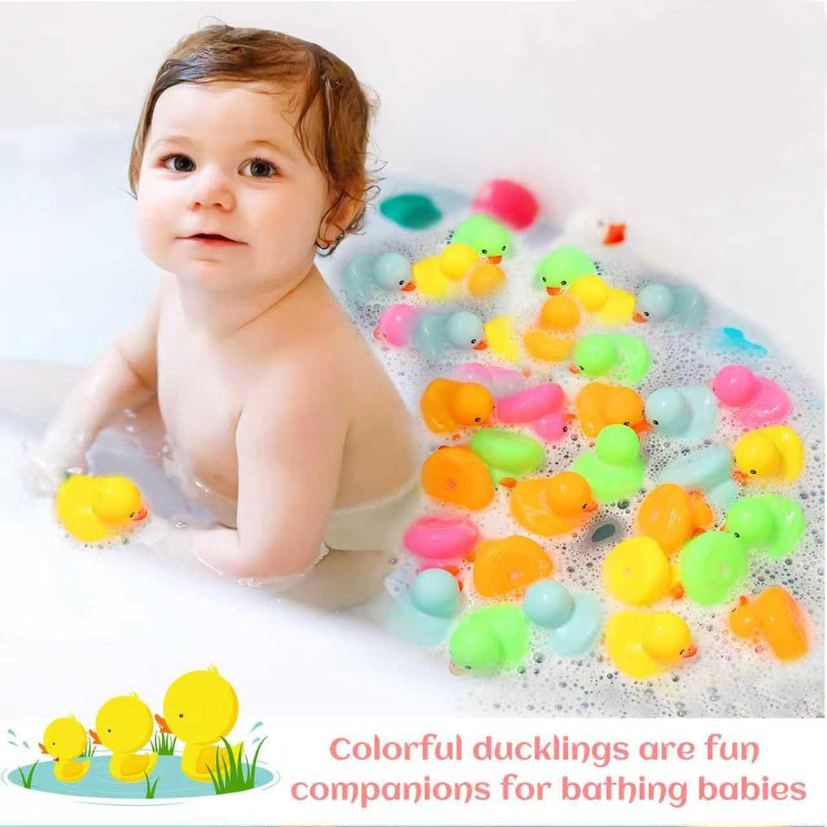 50pcs Mini Rubber Ducks Bath Toys - 50 - image 2
