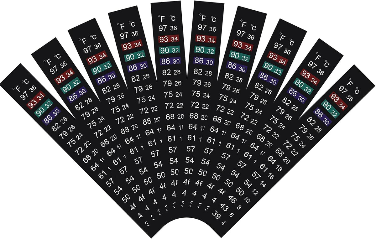 Aquarium Thermometer Strips, Fish Tank Thermometer Sticker 4 PCS – Essentials for Fish - 10 Pack