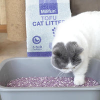 Tofu Cat Litter, Dust-Free Kitty Litter, Ultra Absorbent Clumping Cat Pellet Litter, Fast Drying, Lavender Odor Control, Less Scattering, Dust-Free Mixed.