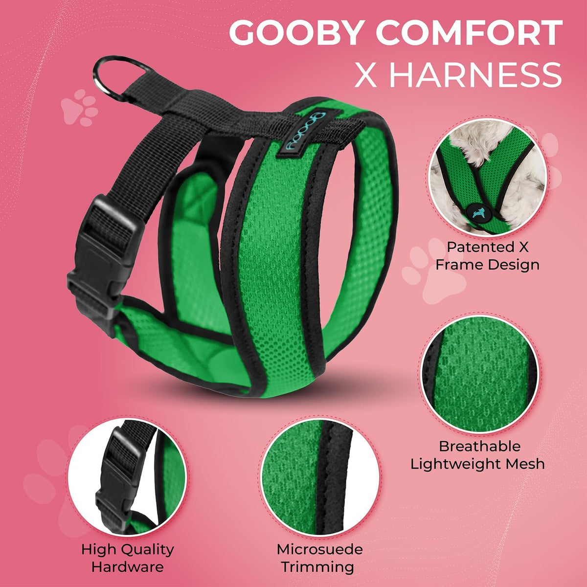 Gooby Comfort X Head-in Dog Harness, Choke-Free - X-Large Chest (20.5-28") / Hunter Green - image 2