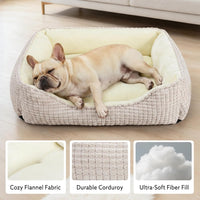 MIXJOY Dog Bed for Large Medium Small Dogs - Ivory Beige / XL(35’’x 25’’x 9’') - image 3