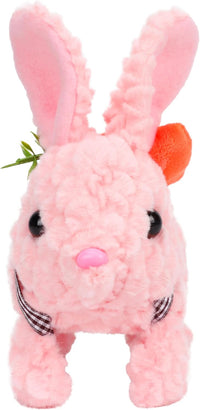 Hopearl Walking Gray Tabby Cat Interactive Electronic Pet Plush Kitty - LED Ears Carrot Bunny-Pink - image 2