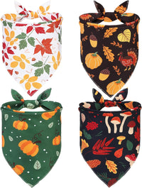 PUPTECK Dog Cooling Bandanas 4pcs Outfit - Yellow/Green/Black/White / Large (24"x17"x17")