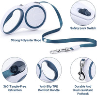 Segarty 26ft Dog Leash Retractable - Blue White / 16ft(up to 44 lbs) - image 3