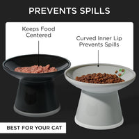 Necoichi BPA-Free Extra-Wide Elevated Cat Food Bowls - Black and Gray (Urban Fog) - image 4
